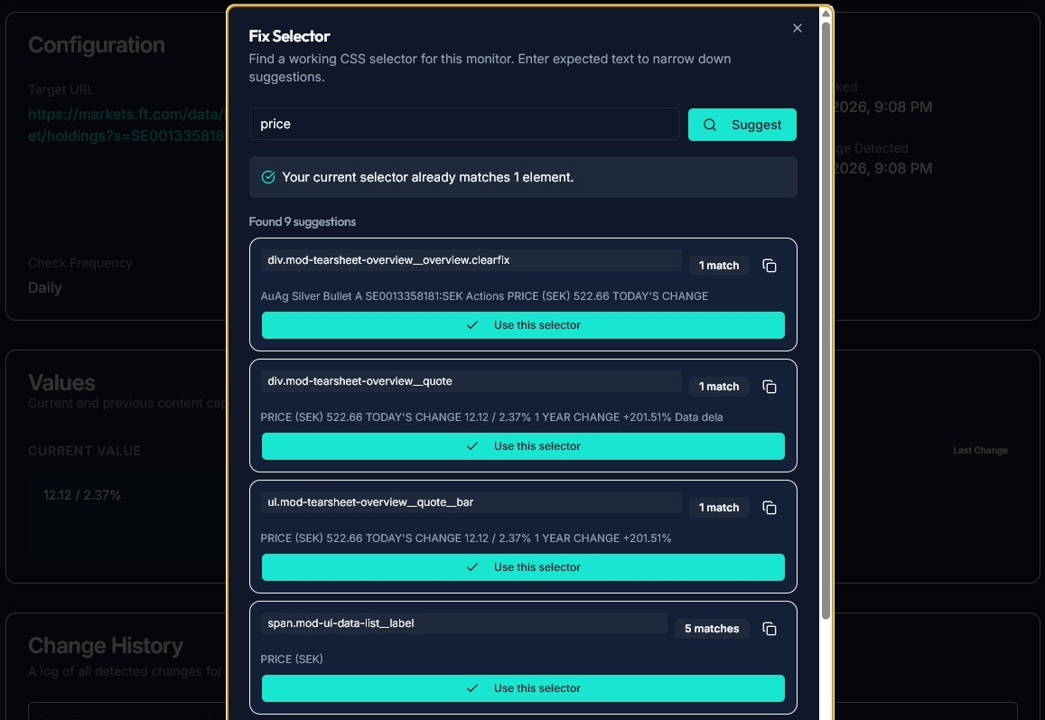 FetchTheChange - Main product screenshot demonstrating key features and user interface