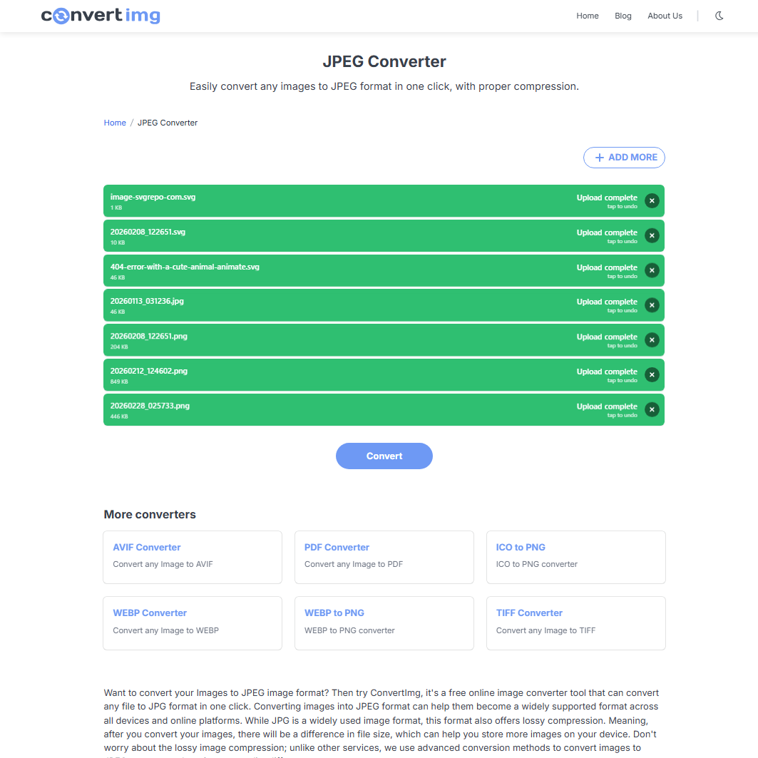 Free Image Converter - ConvertImg.com - Screenshot 5 showing product features and functionality