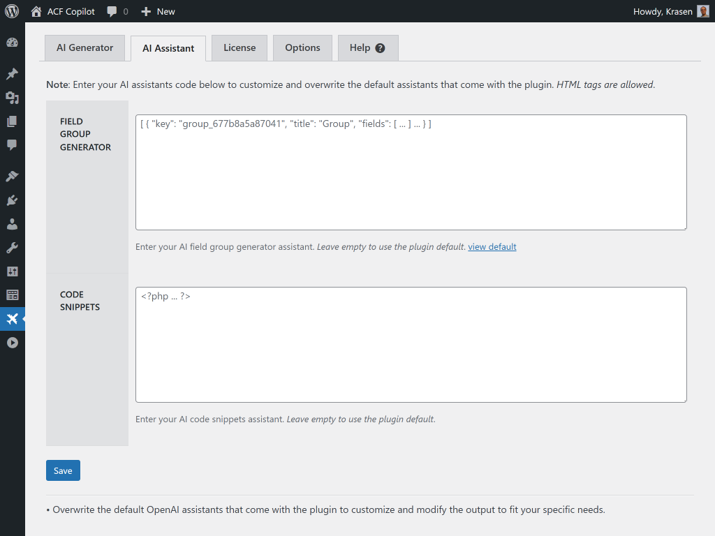Advanced Custom Fields Copilot - Improve your ACF workflow and development process media 3