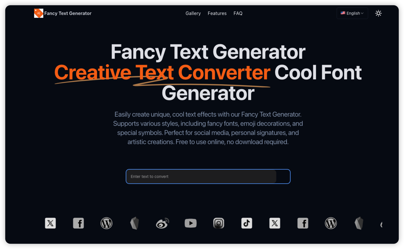 Fancy Text Generator | 创意文字转换器 | 酷炫字体生成器 gallery image