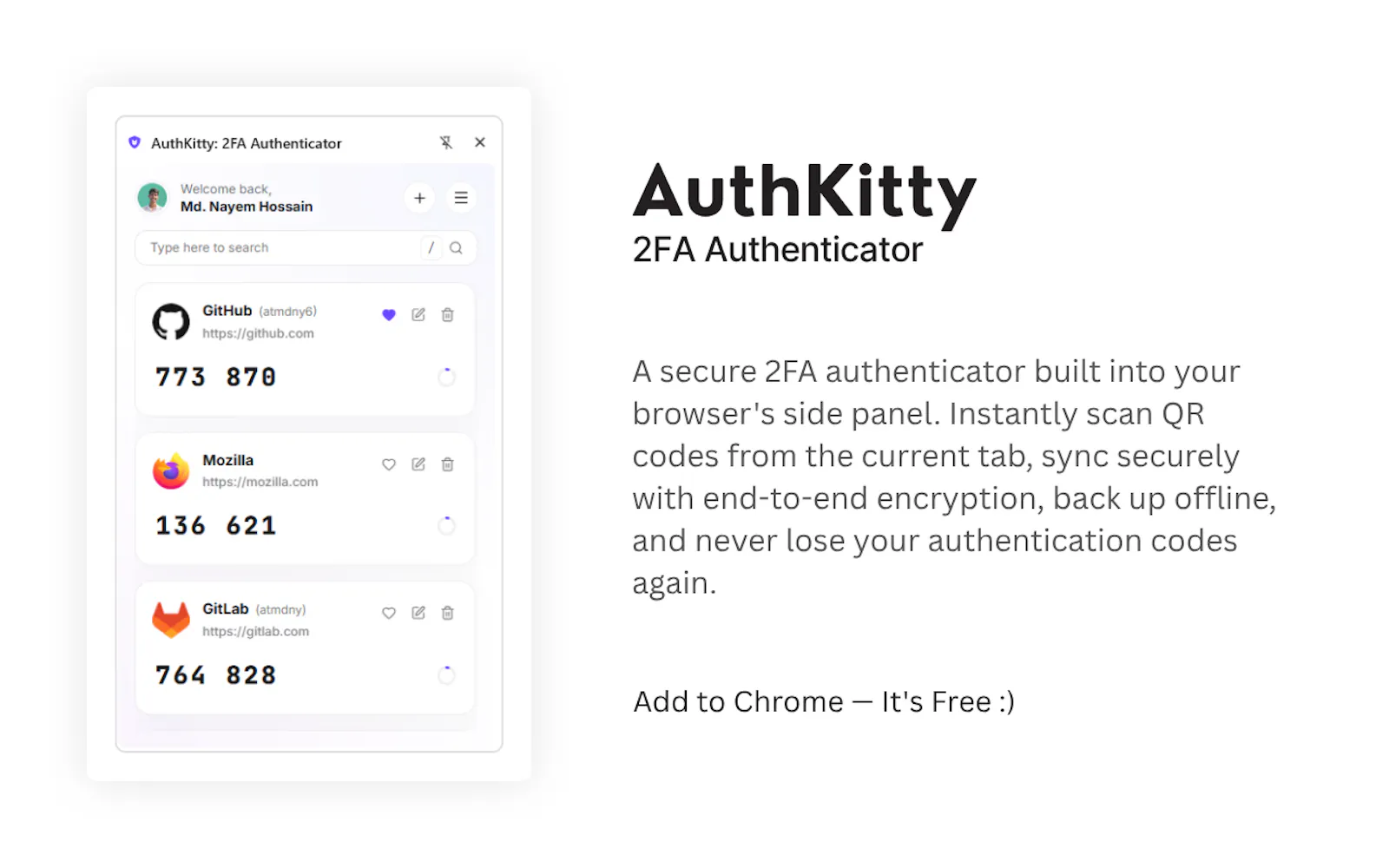 AuthKitty: 2FA Authenticator screenshot 2