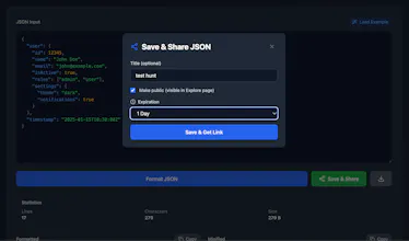 JSON Formatter Blob Viewer gallery image