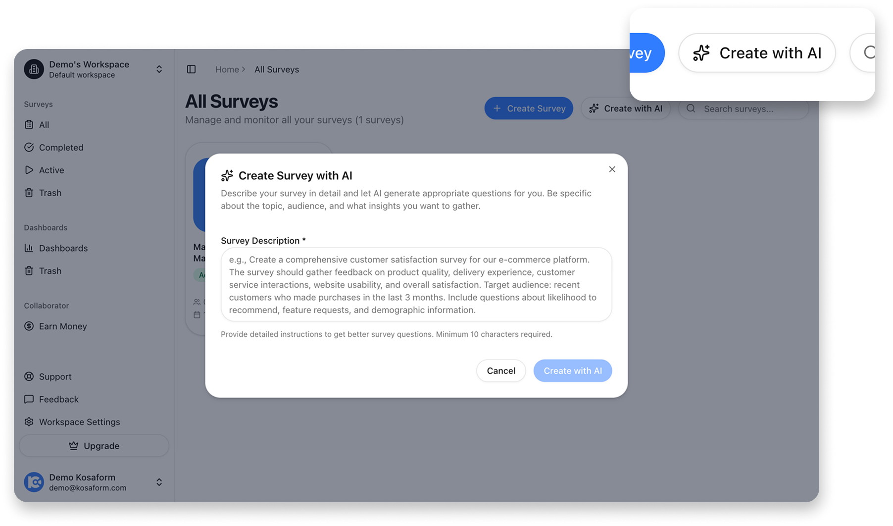 KOSAFORM - Screenshot 4 showing product features and functionality