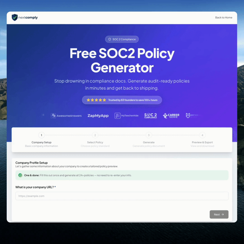 Free SOC 2 Policy Builder - Screenshot 3 preview