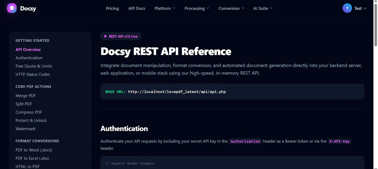 Docsy screenshot 1