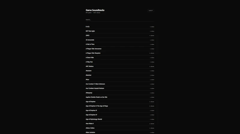 OSTDB screenshot 2
