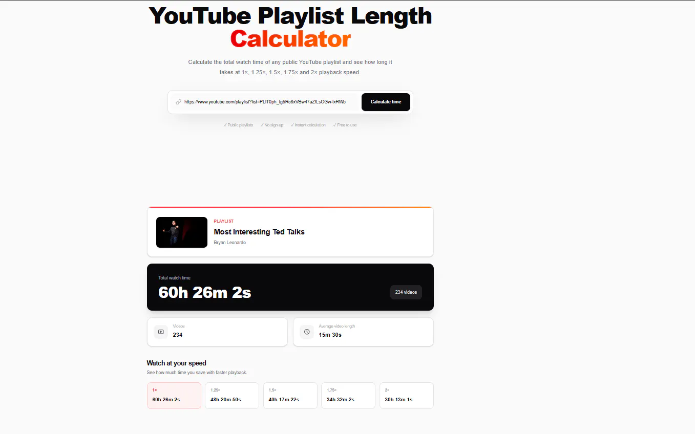 youtube-playlist-length-calculator gallery image