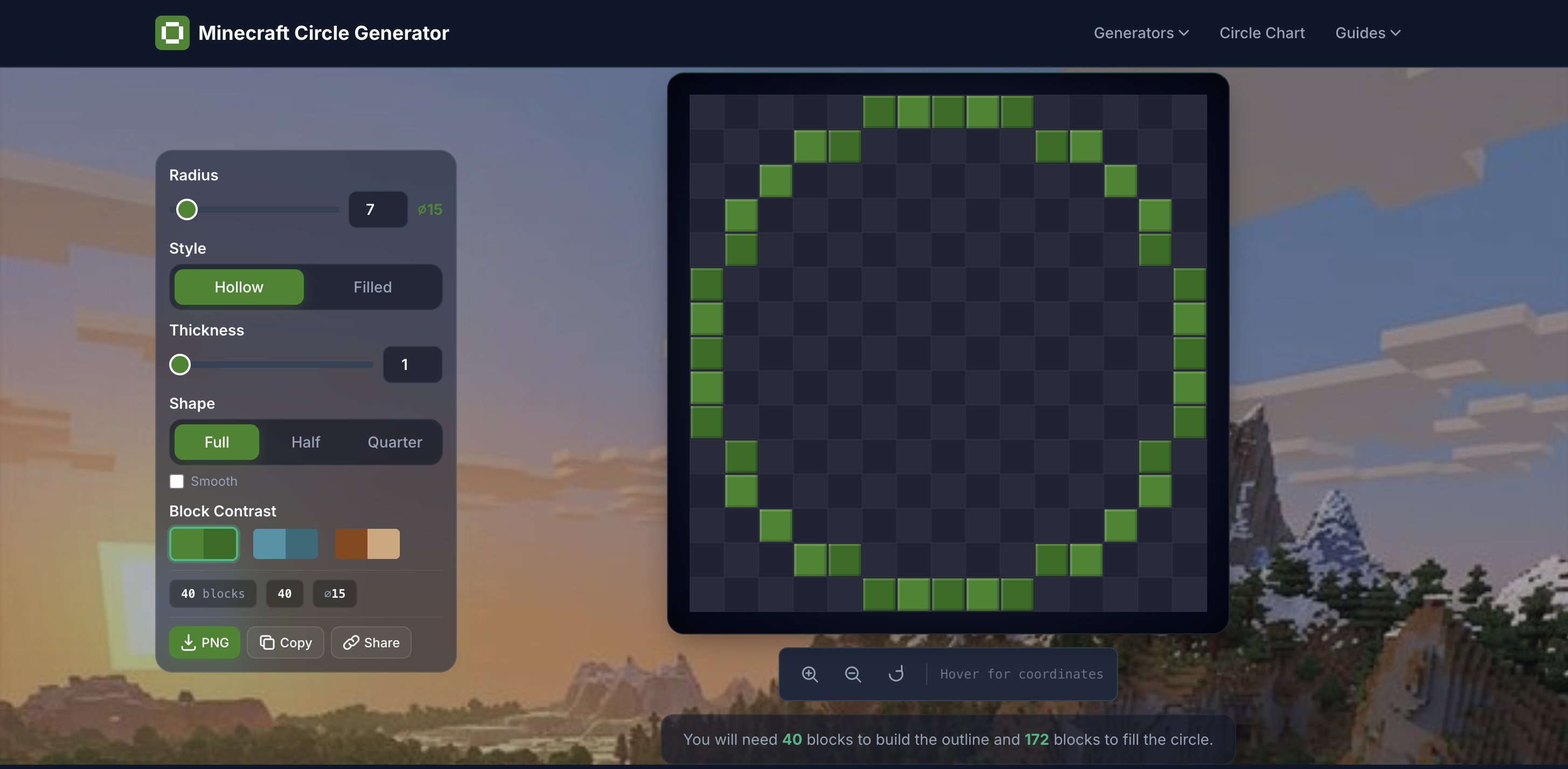 Minecraft Circle Generator
