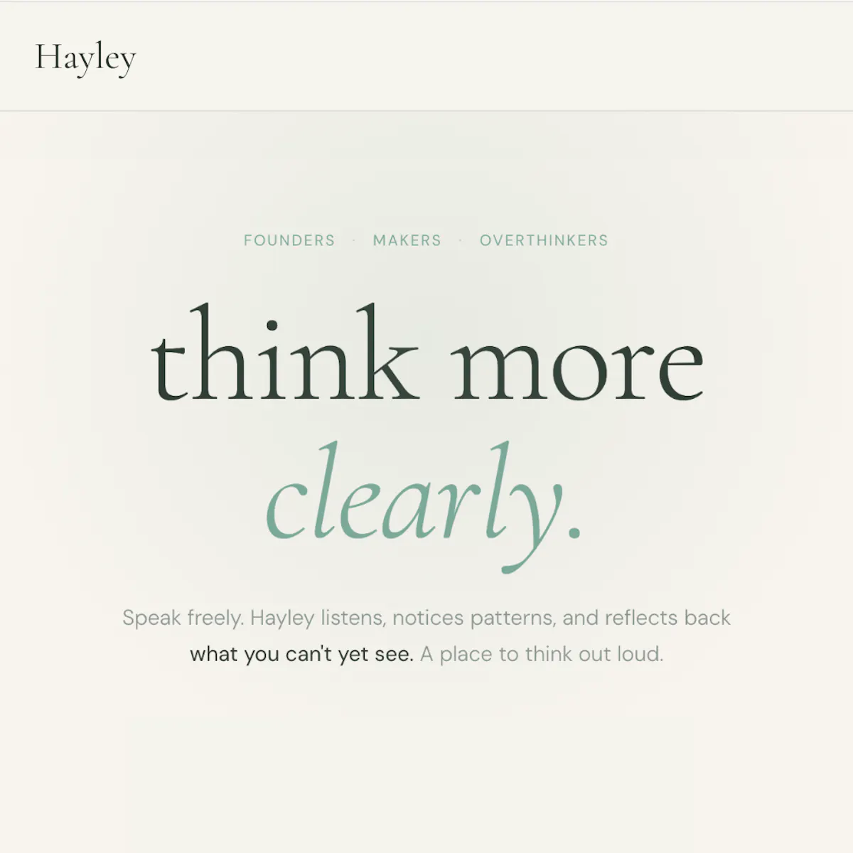 Hayley: Your Thinking Companion