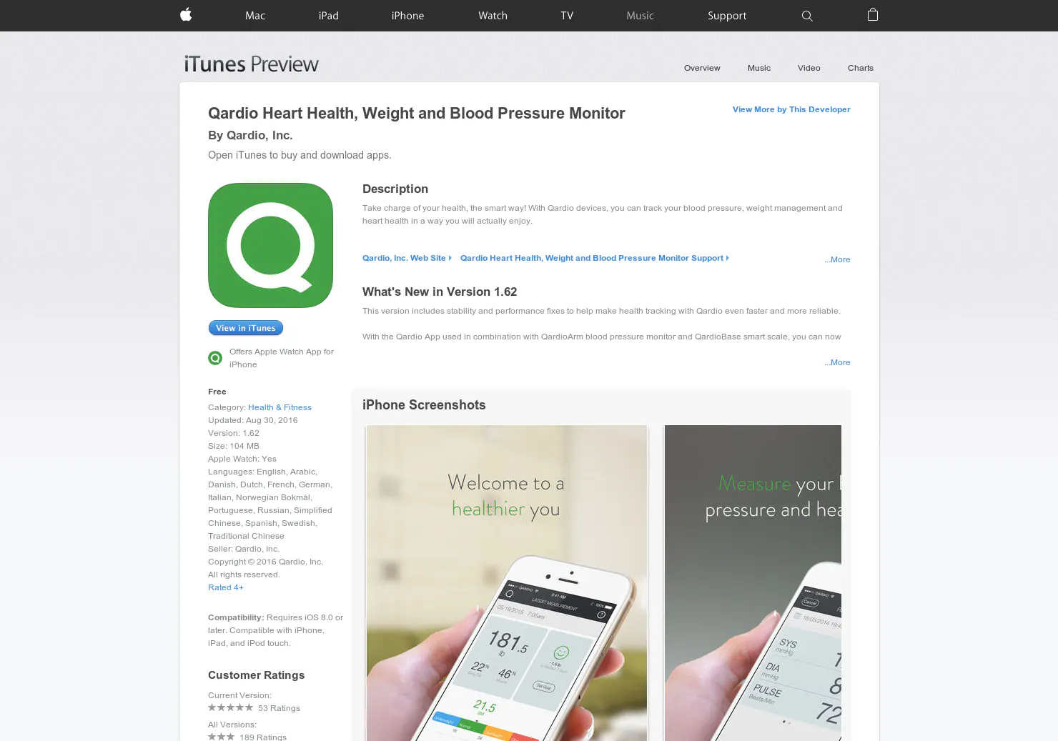 Qardio for Apple Watch