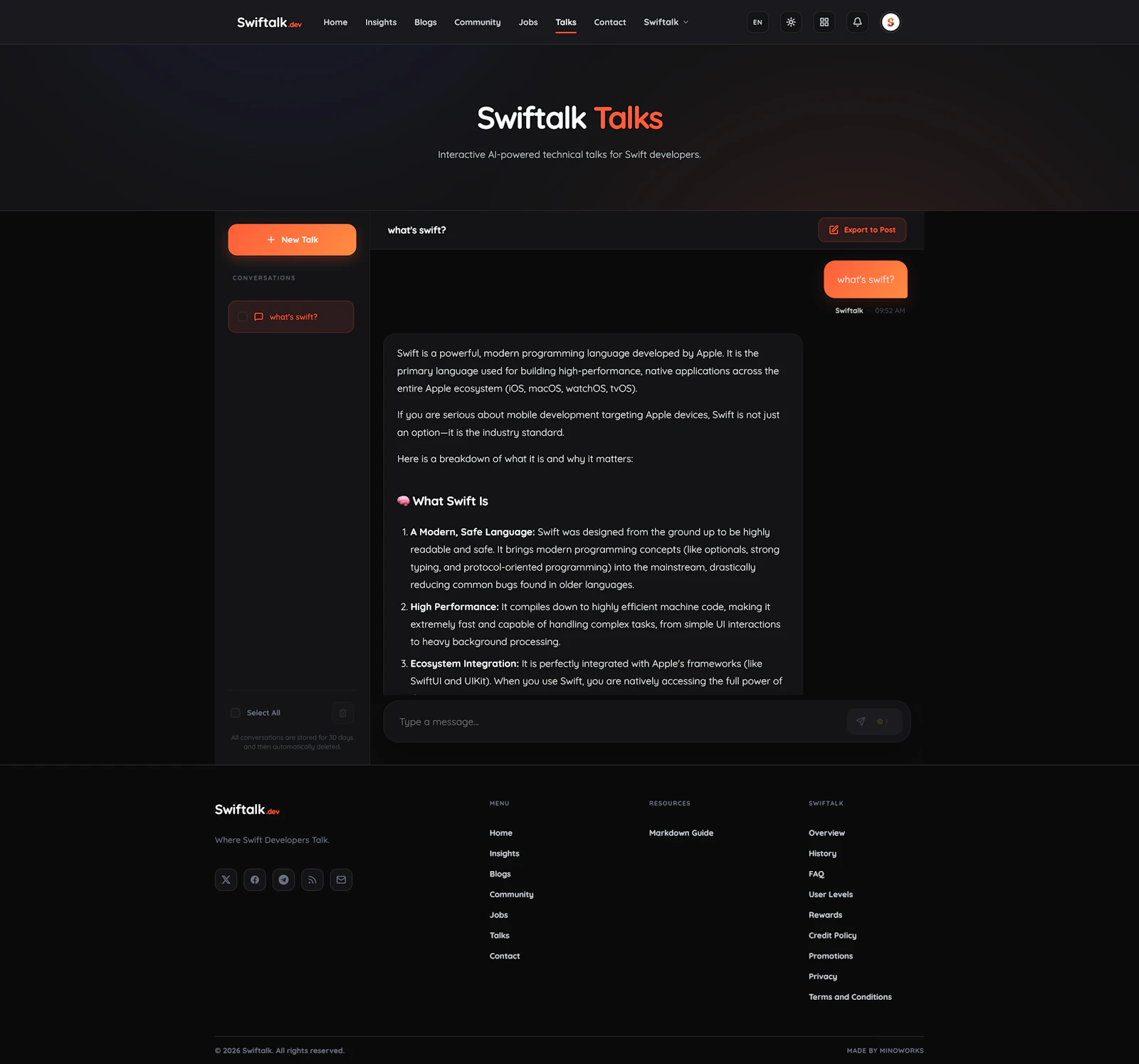 Swiftalk screenshot 2
