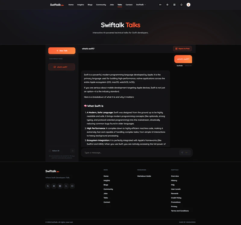 Swiftalk screenshot 2