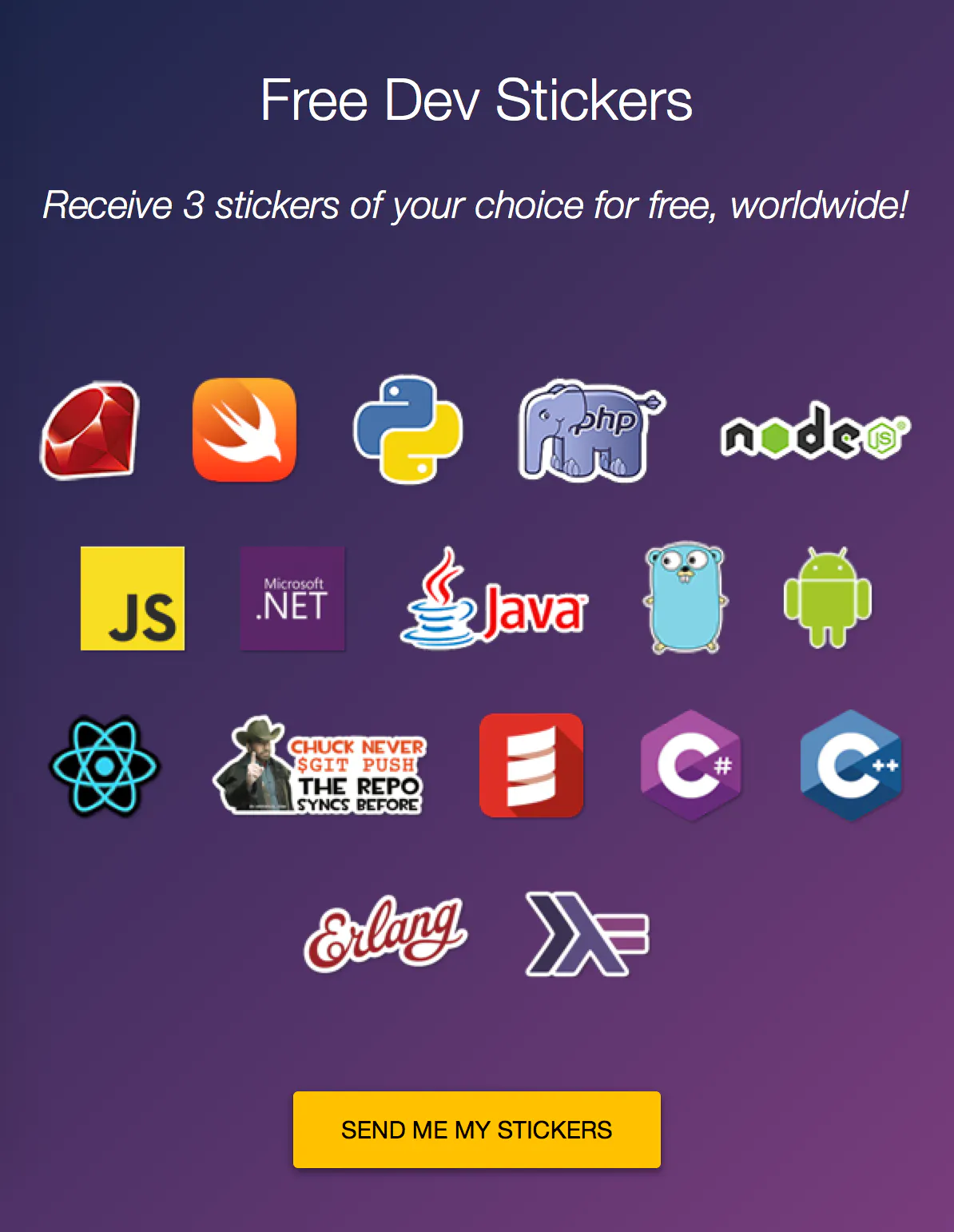 Free dev stickers