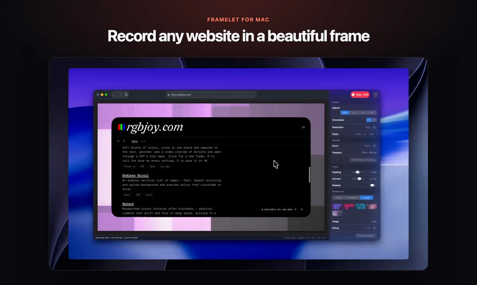 Framelet screenshot 1