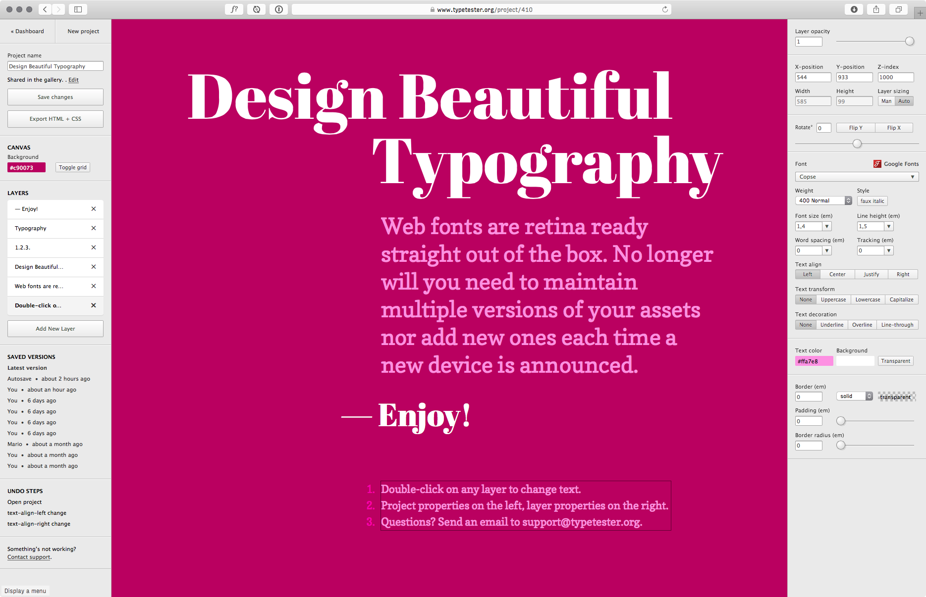 Typetester gallery image