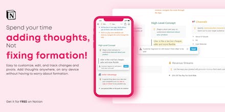 Business Model & Lean Canvas for Notion gallery image