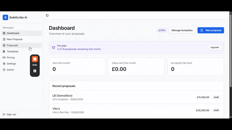 Buildscribe AI screenshot 1 (video preview)