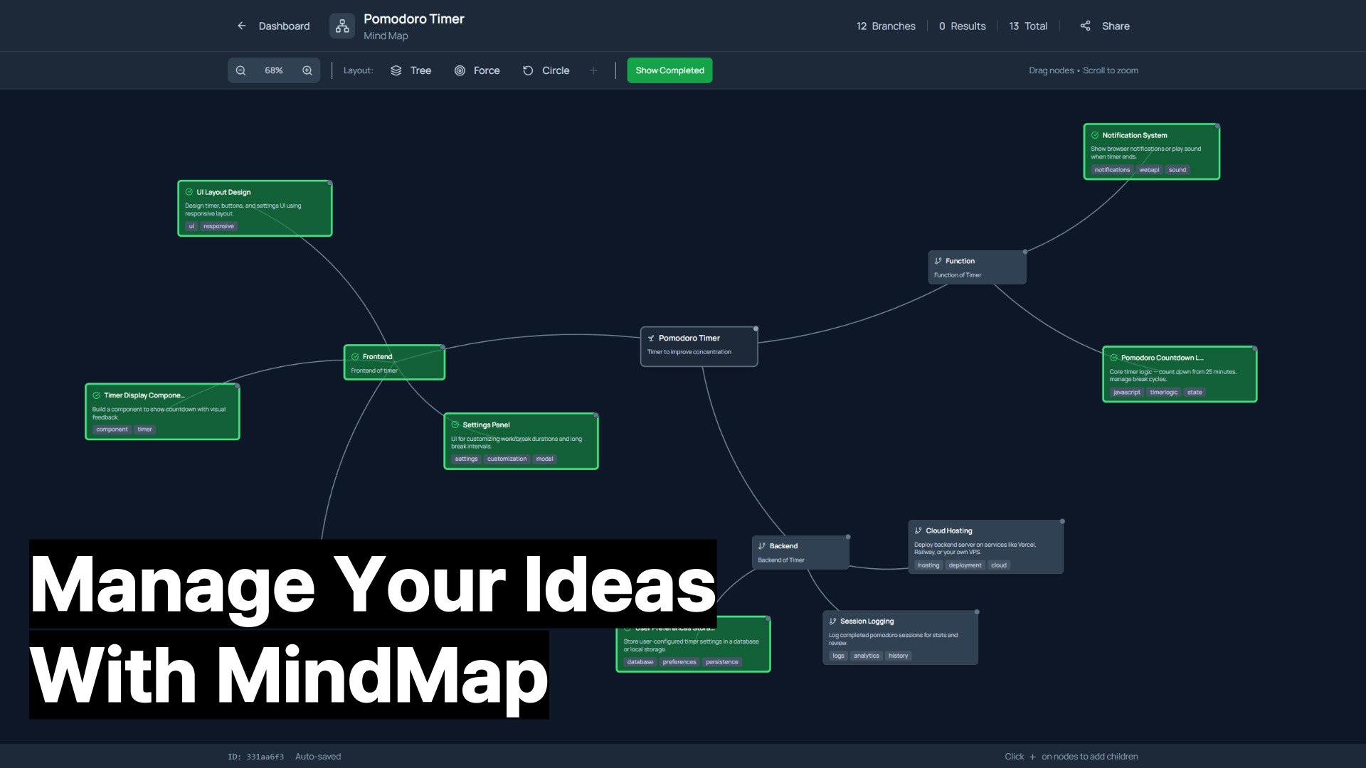 Tohum - Fikirleri gerçek sonuçlara dönüştürün - MindMap, Proje Yöneticisi, DigitalGarden medya 1