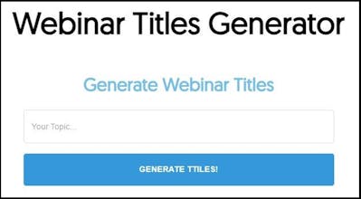Webinar Titles Generator gallery image