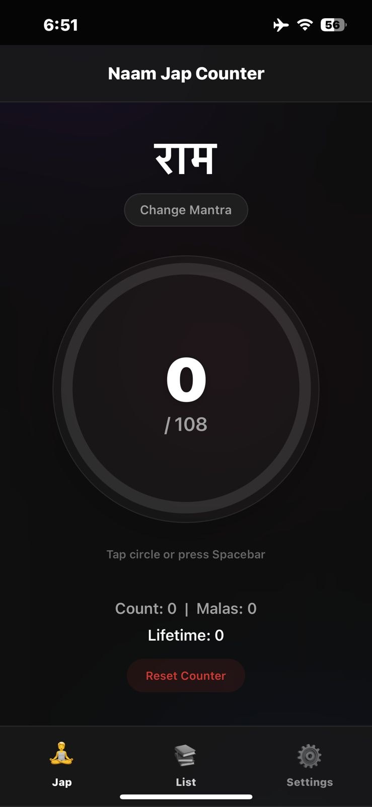Naam Jap Counter - Screenshot 4 showing product features and functionality