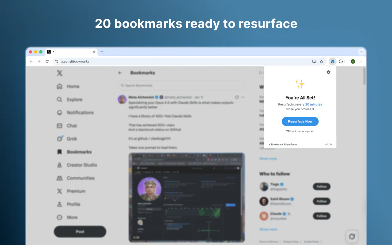 X Bookmark Resurfacer gallery image