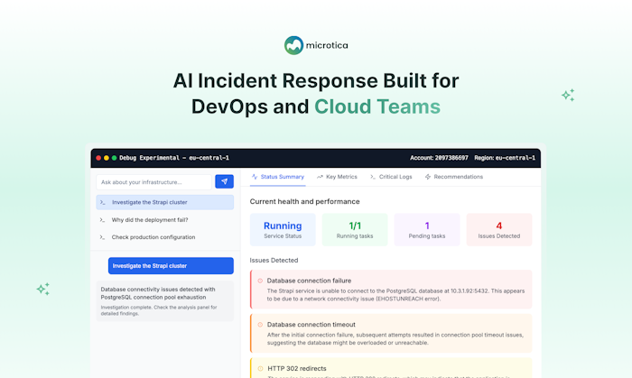 Microtica AI Incident Investigator产品图