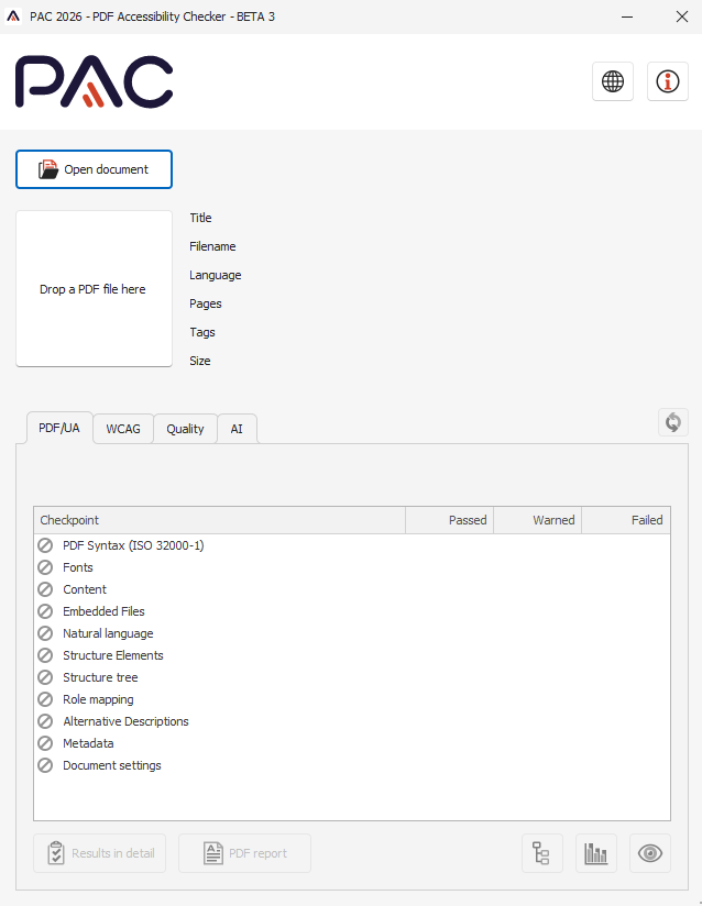 PDF Accessibility Checker (PAC) - Screenshot 2 showing product features and functionality