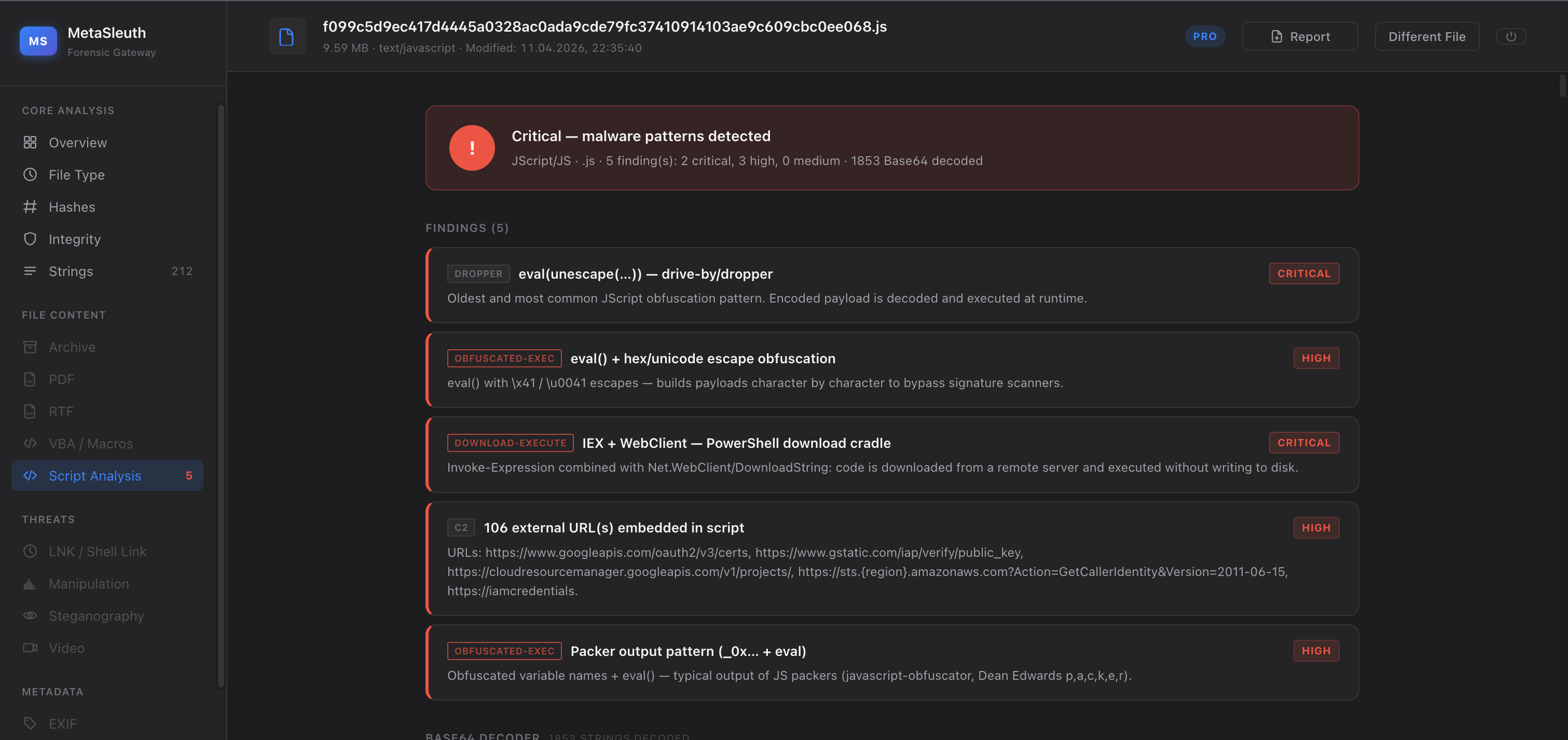 MetaSleuth — Forensic Analysis gallery image