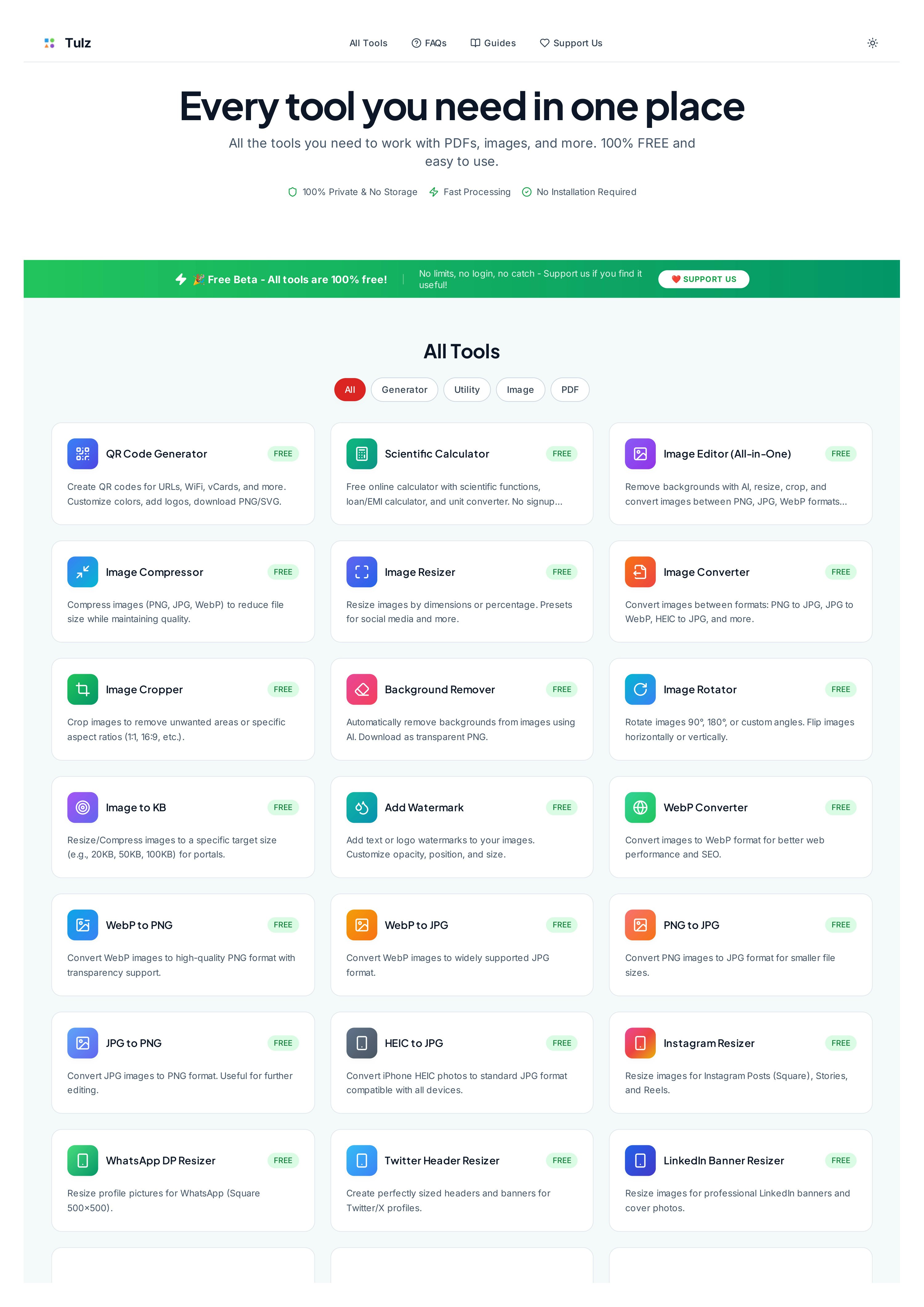 Tulz - Main product screenshot demonstrating key features and user interface