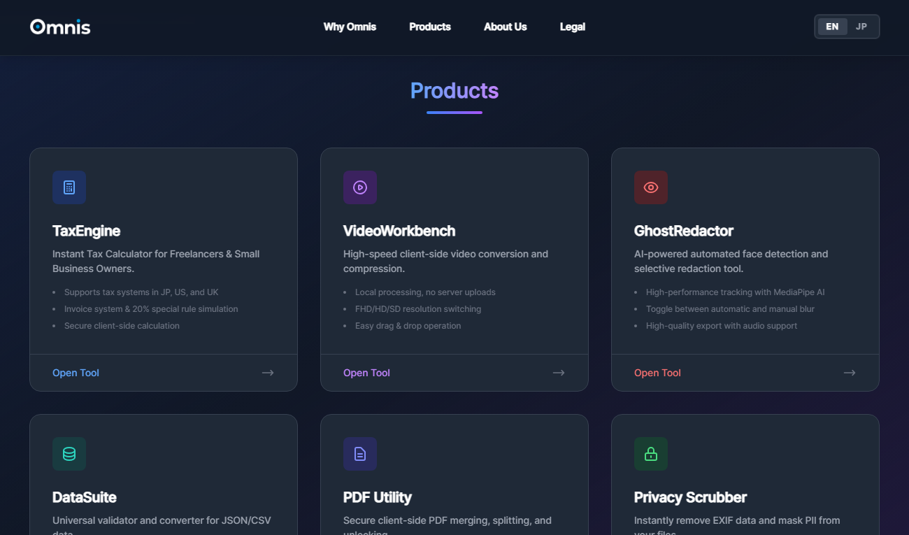 Omnis-Tools - Screenshot 2 showing product features and functionality