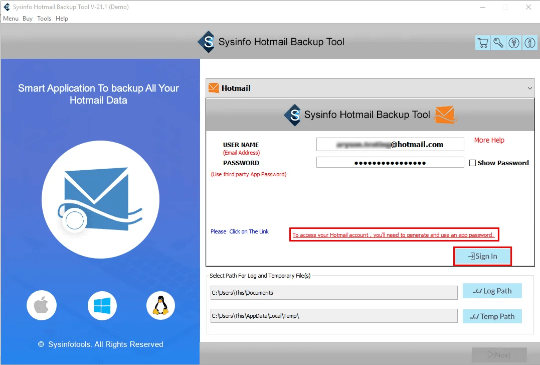 MailConverterTools Hotmail Backup Tool media 3