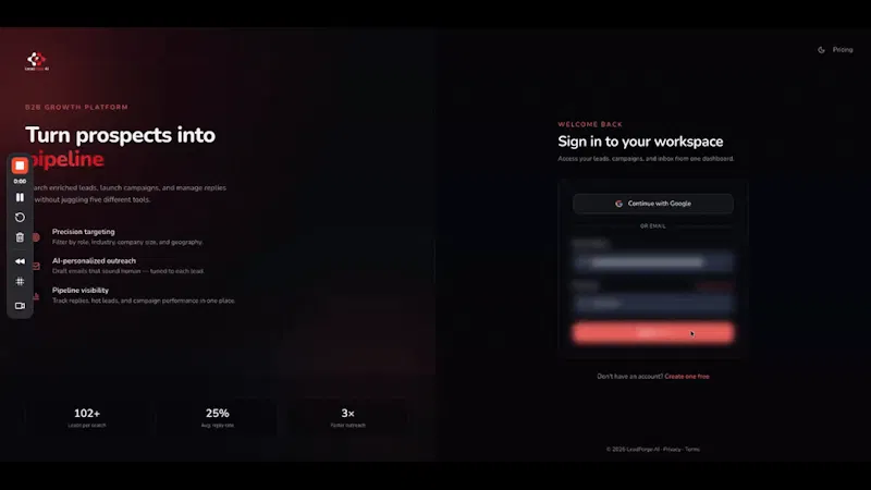 LeadForge AI screenshot 1 (video preview)