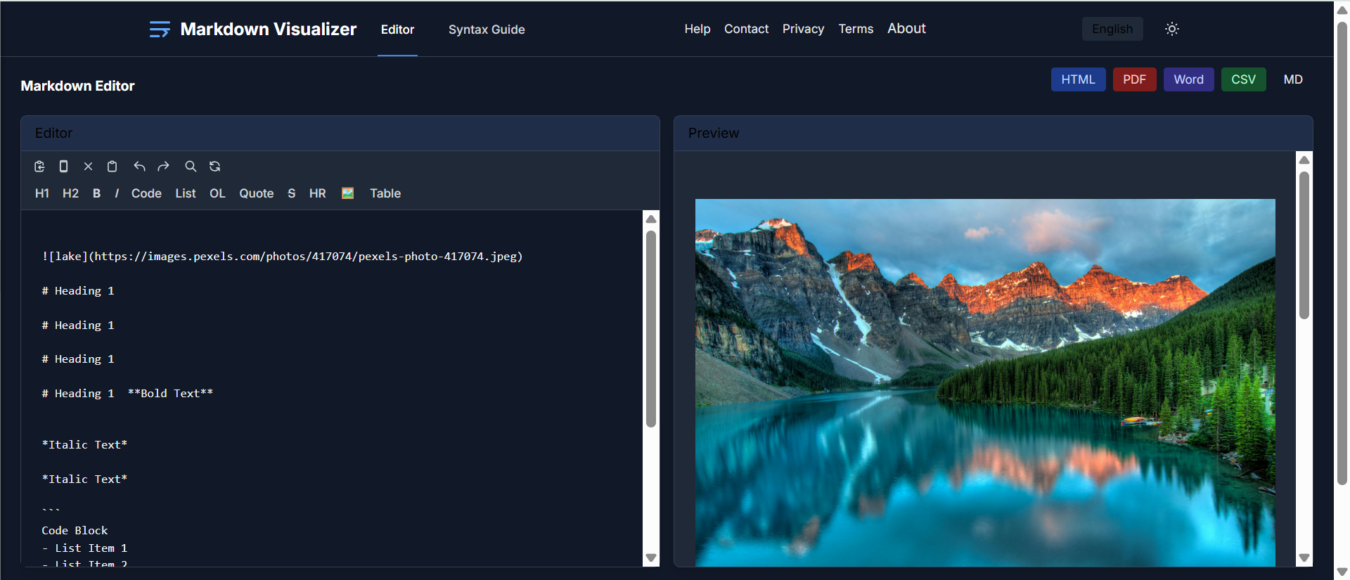 Markdown Visualizer - Визуализируйте, редактируйте и преобразуйте отметки мгновенно медиа 1