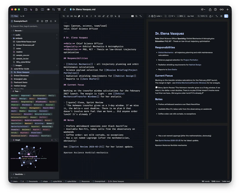 cyberWriter screenshot 2