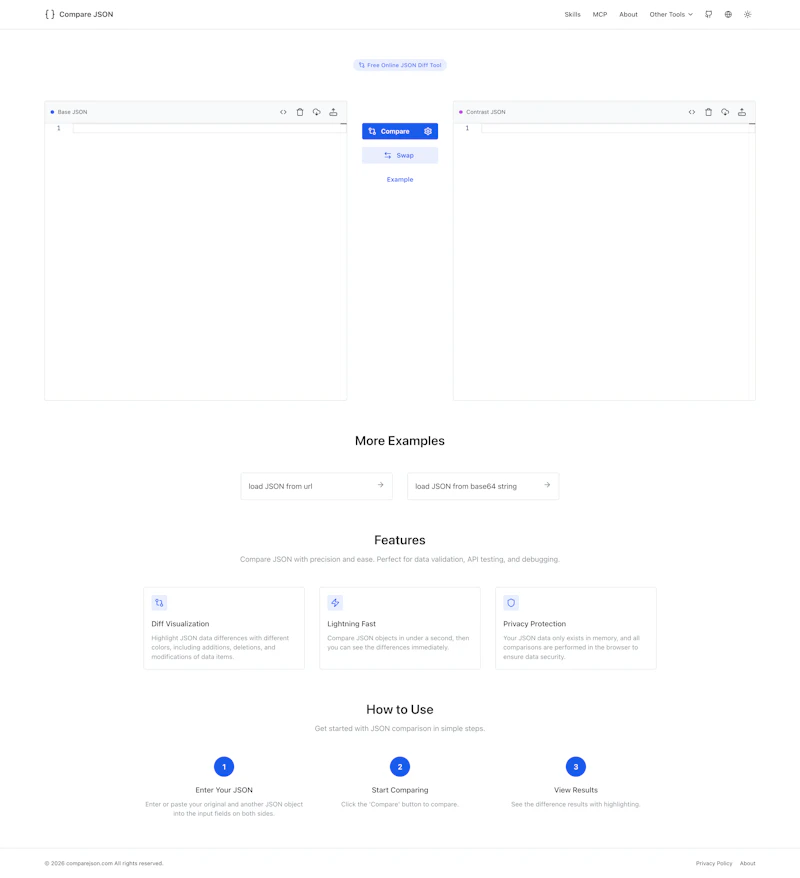 Compare JSON screenshot 1