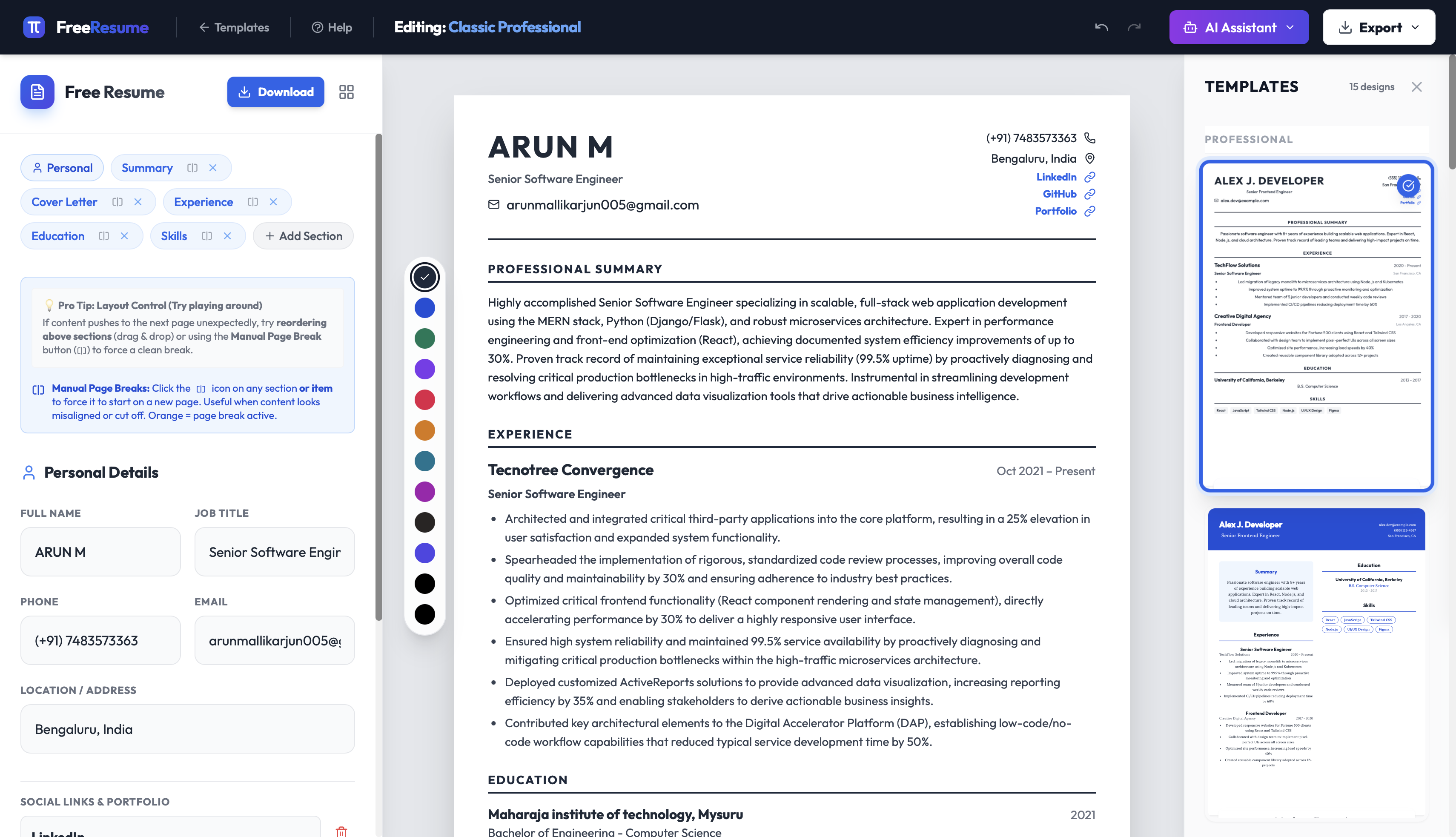 Free Resume gallery image