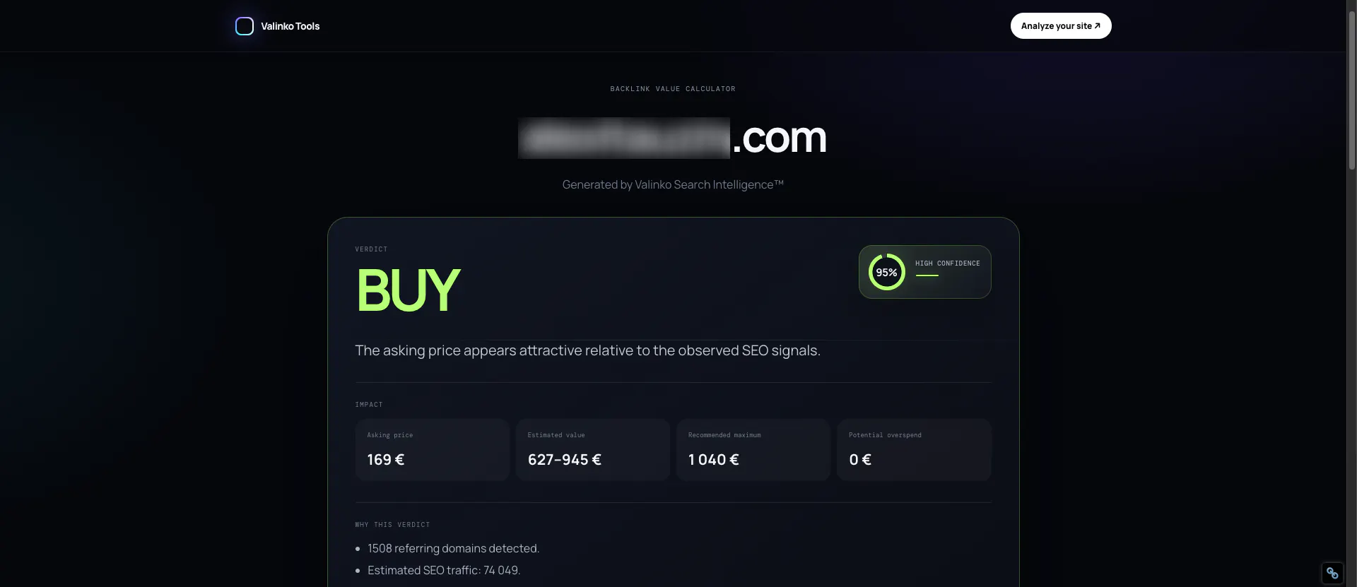 Valinko Backlink Value Calculator gallery image