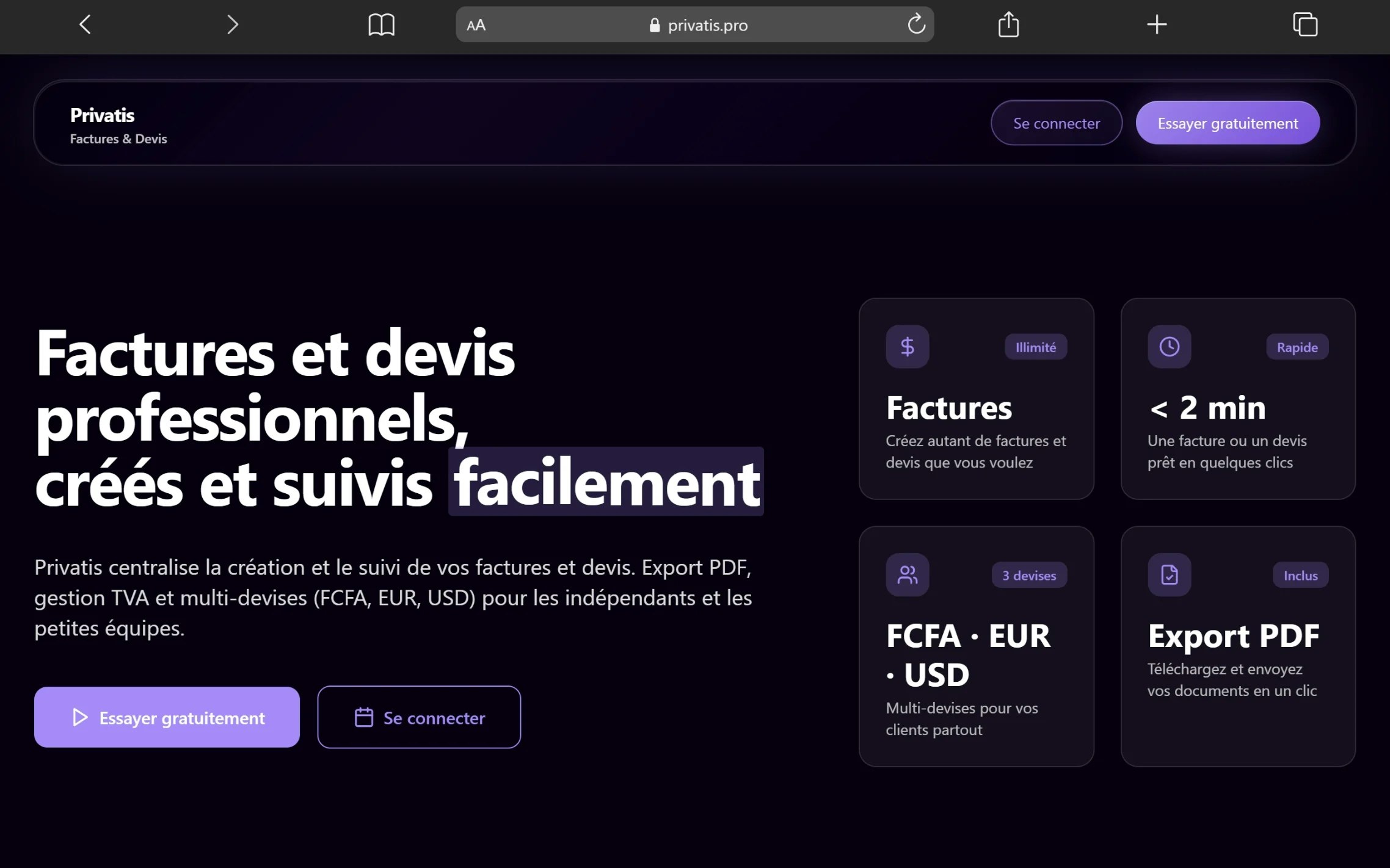 Privatis - Screenshot 2 showing product features and functionality