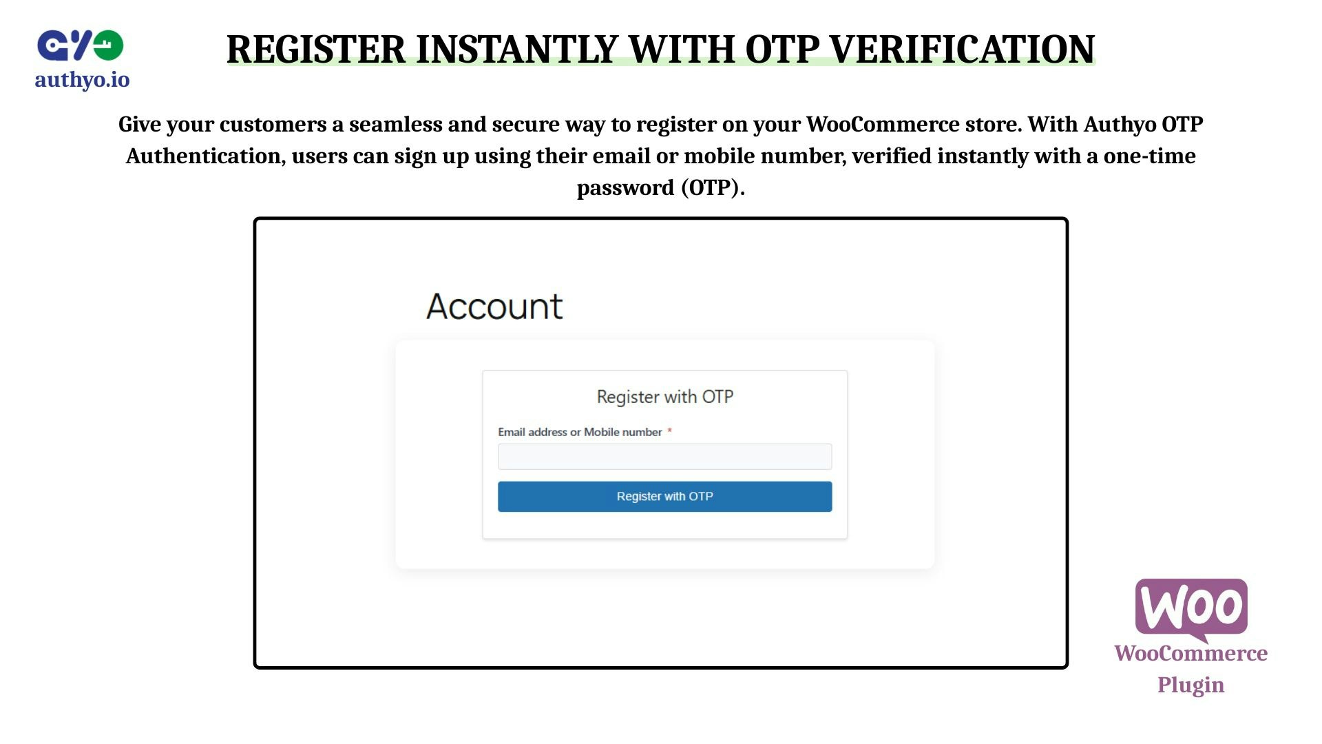 Média Authyo pour WooCommerce - Authentification Authyo OTP pour WooCommerce 3