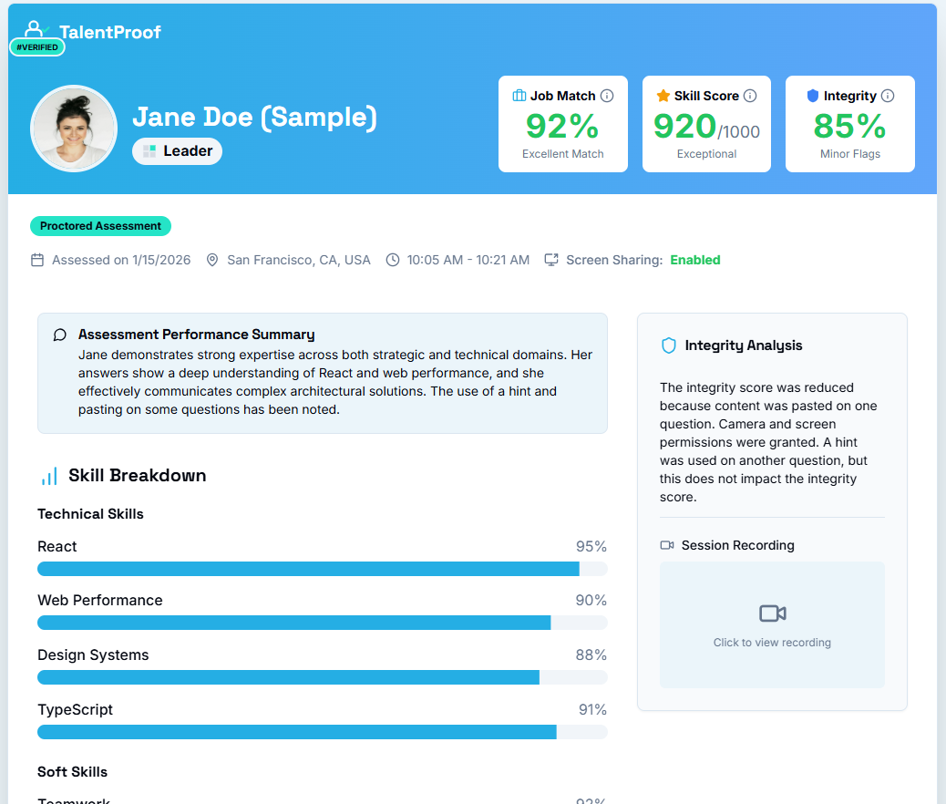 TalentProof gallery image