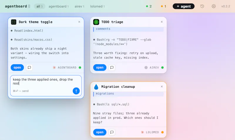 AgentBoard screenshot 2