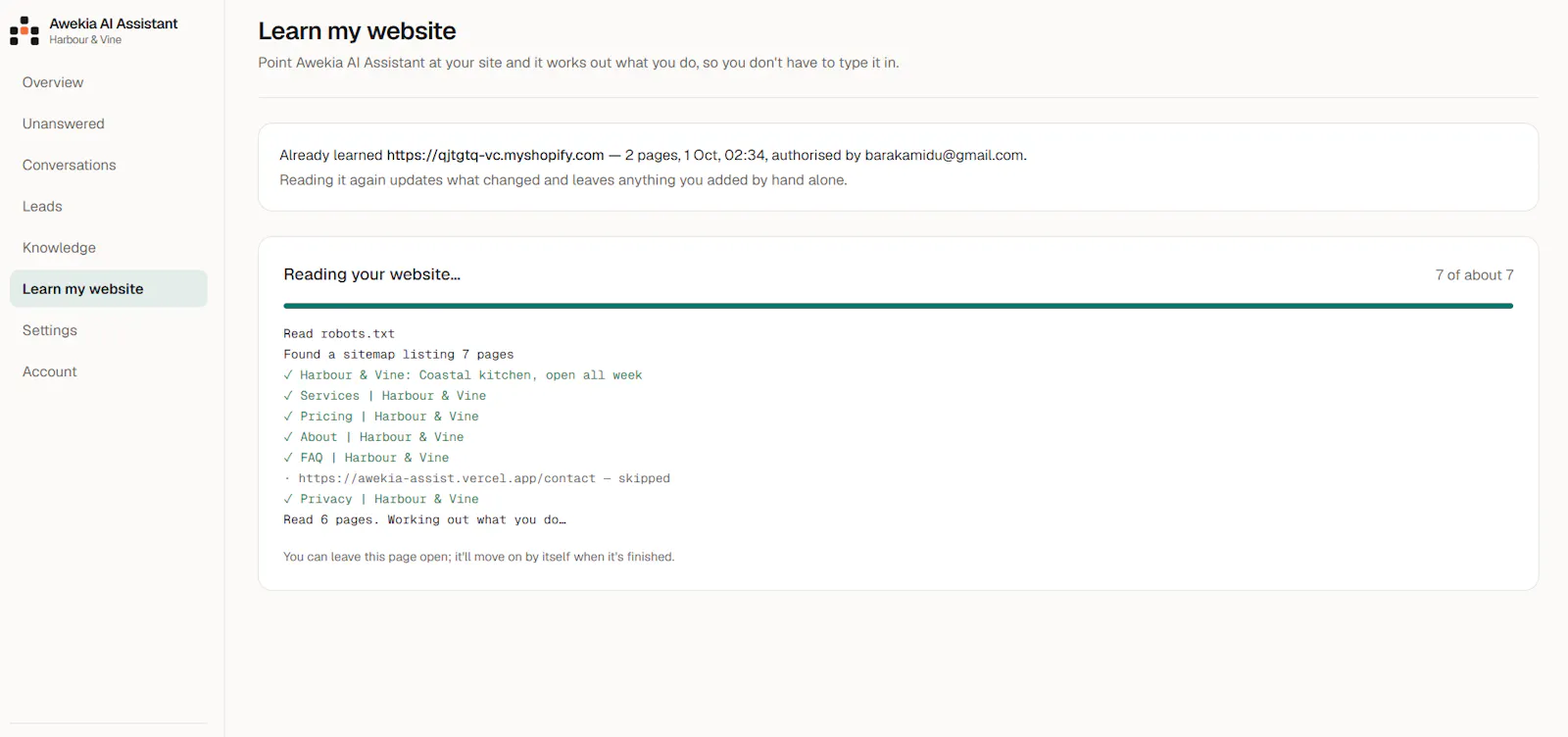 Keep visitors with Awekia AI Assistant  screenshot 3