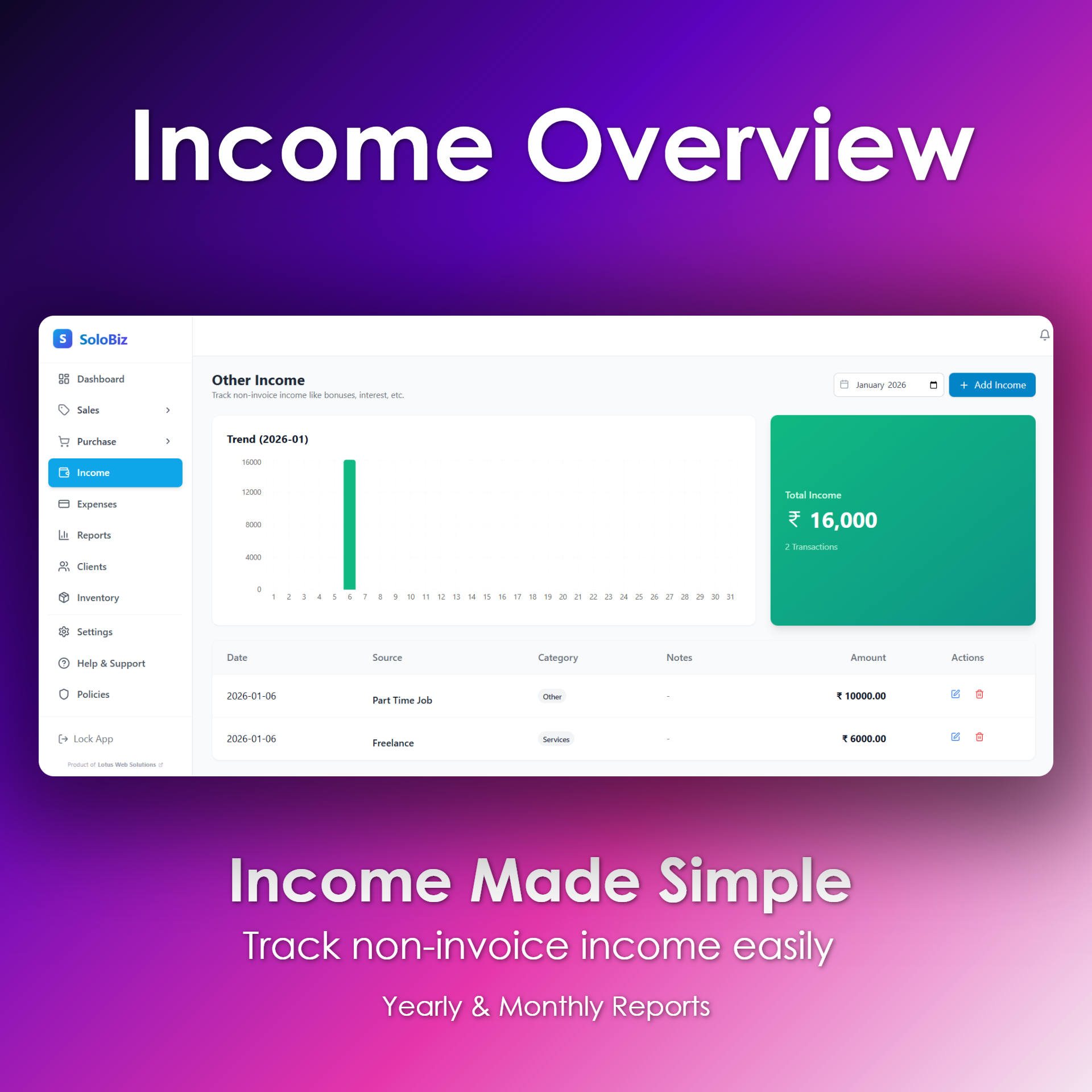 SoloBiz - Complete Business Management - Screenshot 5 showing product features and functionality