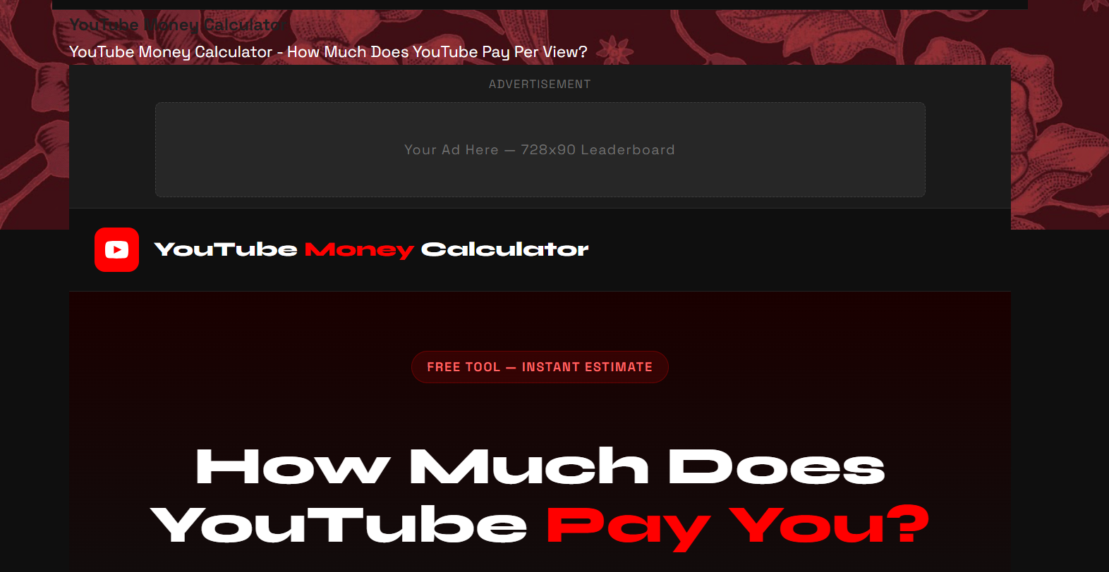 YouTube money calculator gallery image