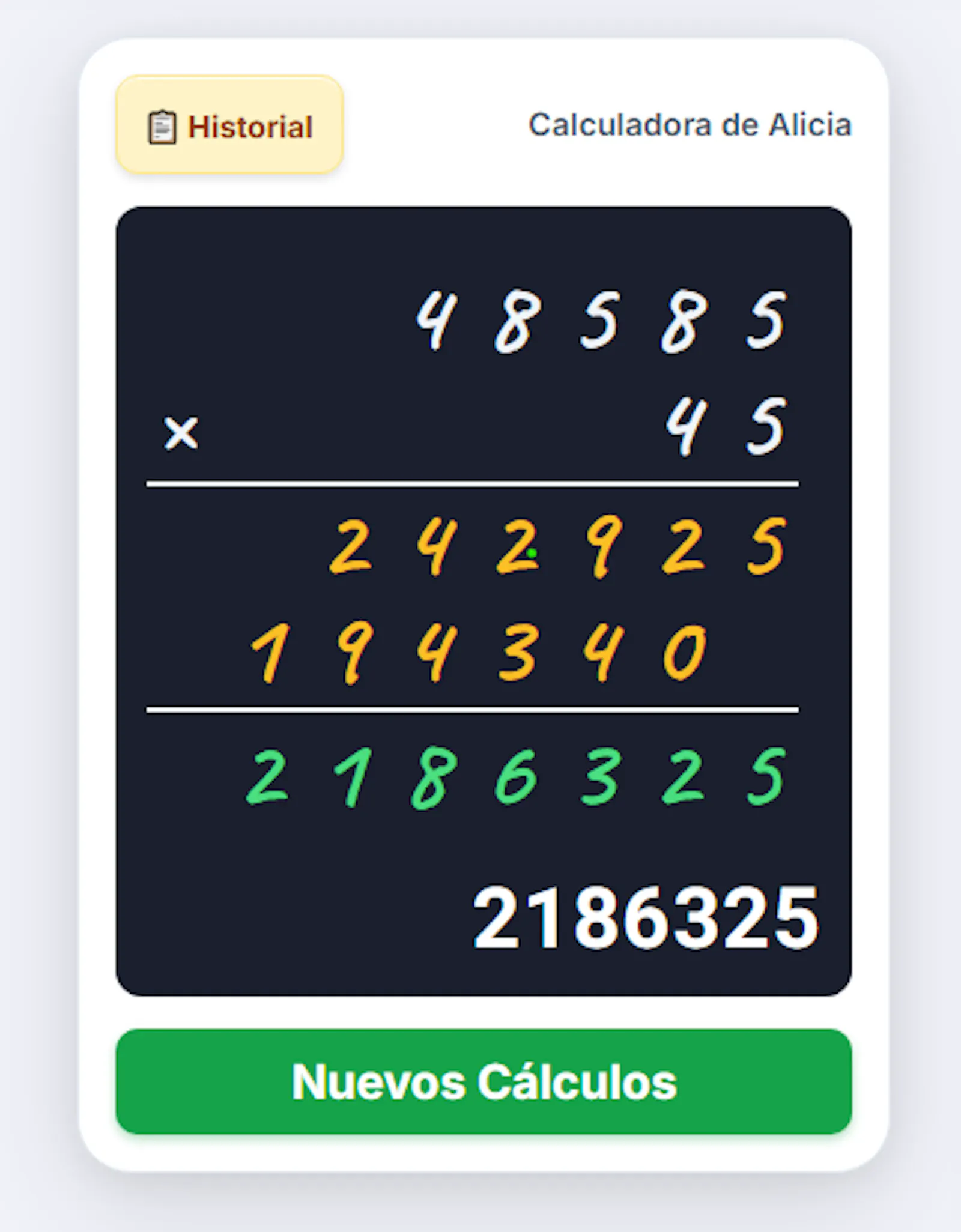 Calculadora de Alicia screenshot 4