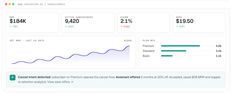 Vertex CRM screenshot 1