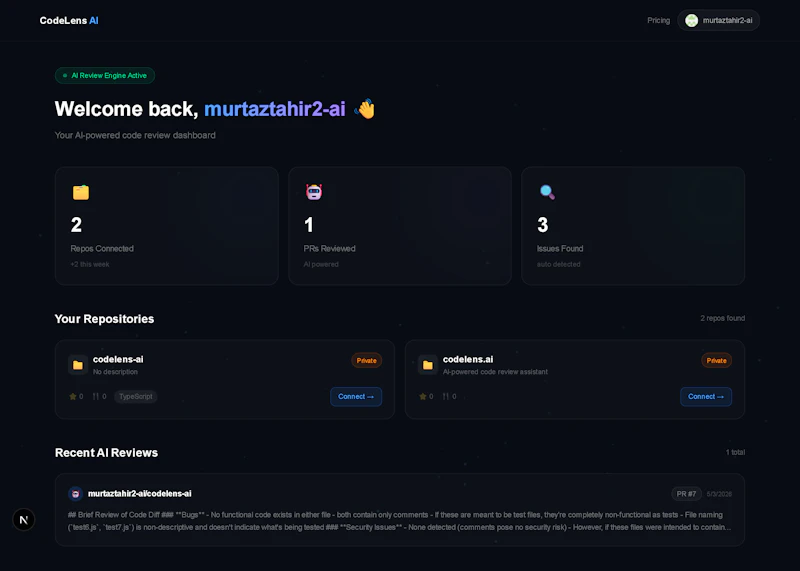 Codelens Mission CodeLens AI - AI-powered code review for every pull request | Product ...
