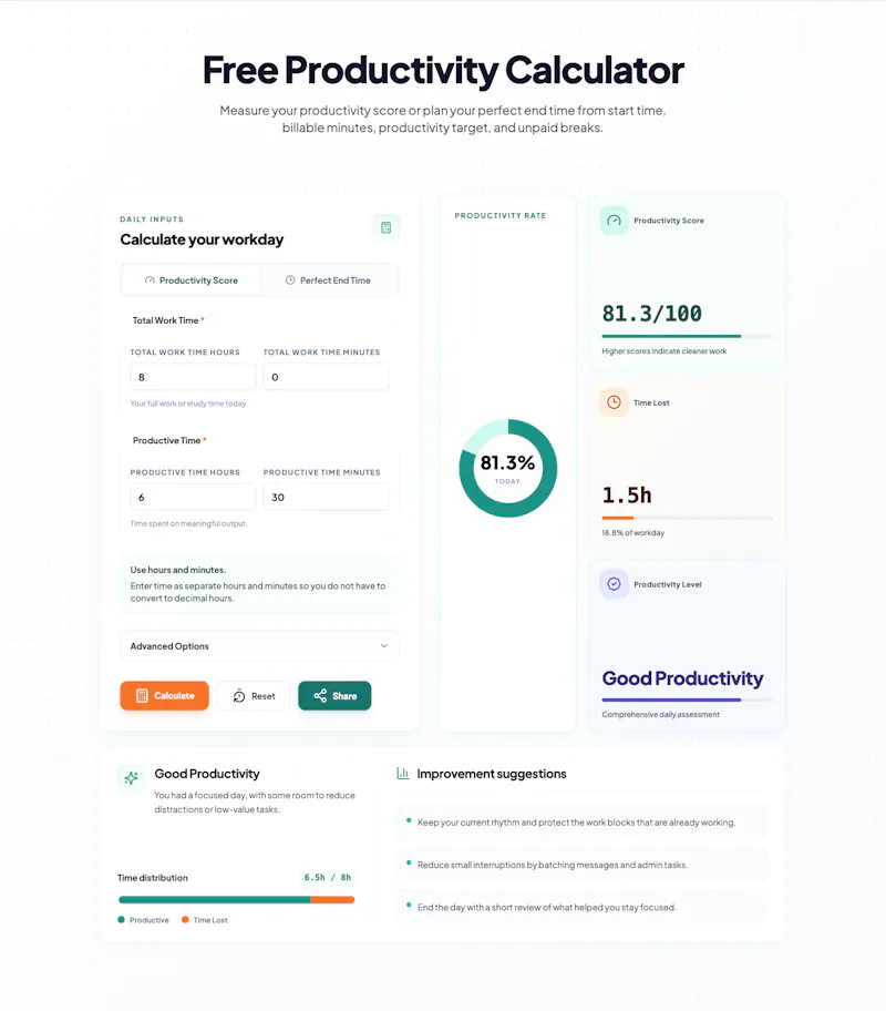 Productivity Calculator screenshot 3