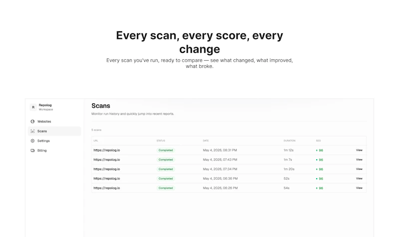 Repolog screenshot 2