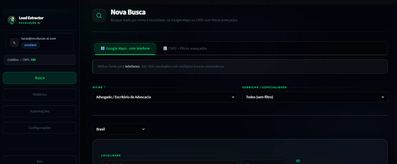 Lead Extractor by Revolução AI screenshot 1